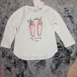 NWT Zara 2/3 Girl Long sleeve dancing shoes top